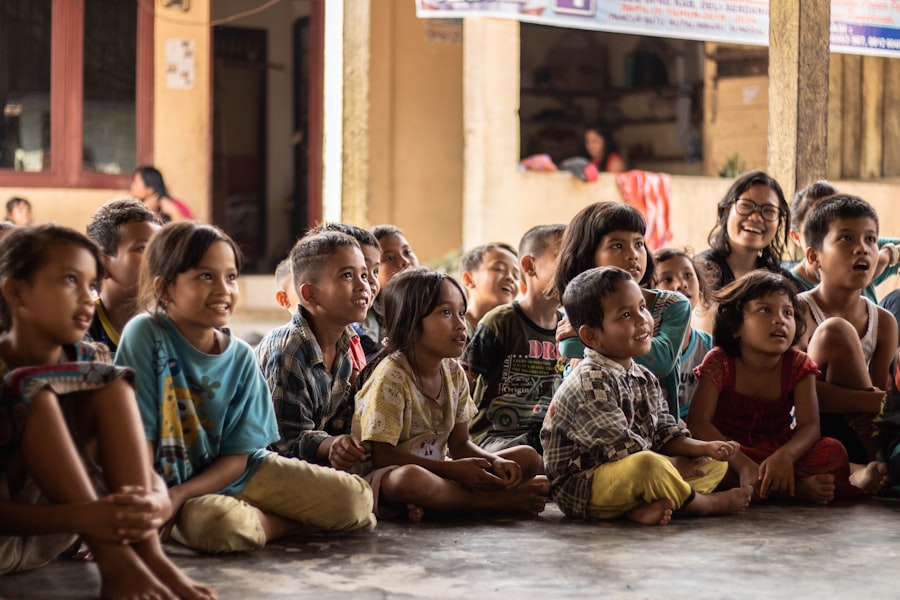 Children looking toward opportunity